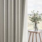 Topfinel 100% Blackout Grey Linen 96 Inch Length Curtains - Image 5
