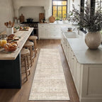 Schweek 2x6 Beige Runner Rug Washable Non Slip Neutral Runners by Schweek