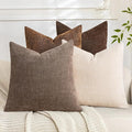 Set of 4 Soft Textured Throw Pillow Covers 18x18 Inch Cozy Decorative Farmhouse by Cozoomy