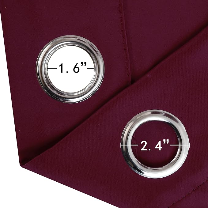 Burgundy Red Thermal Blackout Curtains/52 x 72 Inch/Set of 2 Panels Room - Image 6