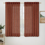 MIULEE Burnt Orange Fall Linen Curtains 52x54 Inch 2 Panels by MIULEE