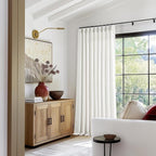 Extra Wide Pinch Pleat 84 Inch Curtains 60 Inch Wide Beige White | Memory - Image 5