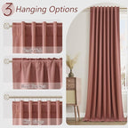 100% Blackout Curtains 96 Inch Length 2 Panels Set - Image 6