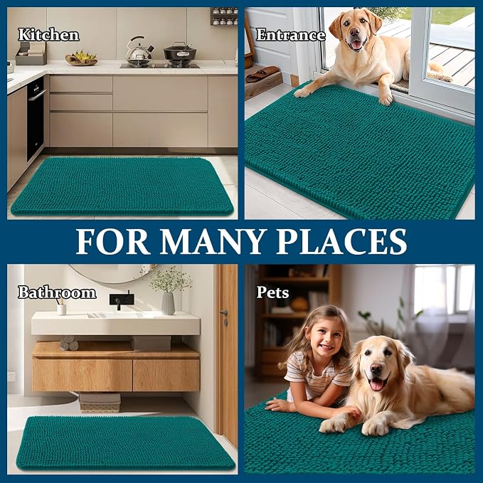 OLANLY Dog Door Mat for Muddy Paws 47x17, Super Absorbent Chenille Mud Mat | - Image 8