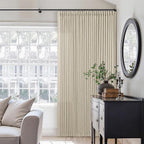 Beige Linen Pinch Pleated 98 Inch Linen Curtains 2 Panels | Memory Training - Image 7