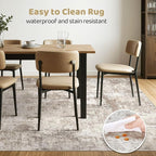 LOONGRUG 3x5 Rug Machine Washable Neutral Modern Soft Rug Brown Beige | Stain - Image 6