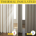 NICETOWN Natural Linen Complete Blackout Cold Reducing Curtains 48 inches - Image 4