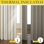 NICETOWN Natural Full Blackout Back Tab Linen Curtains 84" Long 2 Panels - Image 5