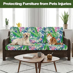 CALBODE 14 Pcs Stretch Sofa Chair Seat Cushion Covers, Tropical Plant | Washable - Image 6