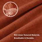 MIULEE Fall 100% Blackout Linen Curtains 42 x 72 Inch Burnt Orange 2 Panels | - Image 3