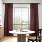 Reddish Brown Linen Curtains 90 Inch Long 2 Panels Set - Image 6