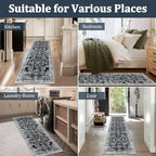 Yamaziot 2x8 Washable Hallway Runner Rug Non Slip Floral Carpet, Stain Resistant - Image 7