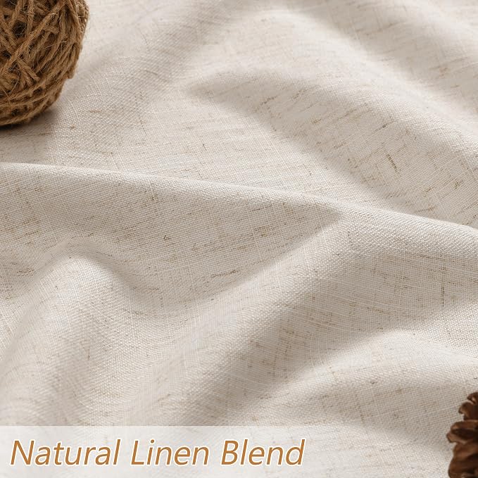 100% Blackout Linen Curtains 108 Inch Length 2 Panels Set - Image 5