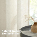 YoungsTex Beige Linen Curtains 45 Inch Length - Image 6