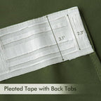 MIULEE Olive Green Back Tab Blackout Curtains 52x90 Inch Long 2 Panels Set | - Image 4