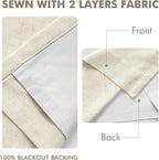 MIULEE Linen Pinch Pleated 100% Blackout Linen Curtains 40x96 Inches | Room - Image 5