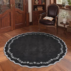 GarveeHome Round Area Rug 5ft Scalloped Washable Circle Rug - Image 3