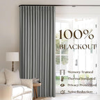 Grey Pinch Pleated 100% Blackout Linen Curtains - Image 3