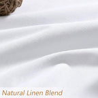 White 100% Blackout Linen Curtains 52 Inch Wide by 134 Inch - Image 3