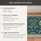 Green Runner Rug 2'6"x10', Washable Boho Hallway Carpet - Image 6
