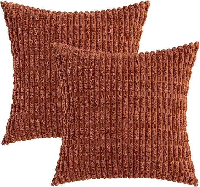 MIULEE Fall Decorative Throw Pillow Covers 20x20 Dark Rust Pack of 2 | - Image 6