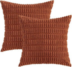 MIULEE Fall Decorative Throw Pillow Covers 20x20 Dark Rust Pack of 2 | - Image 6