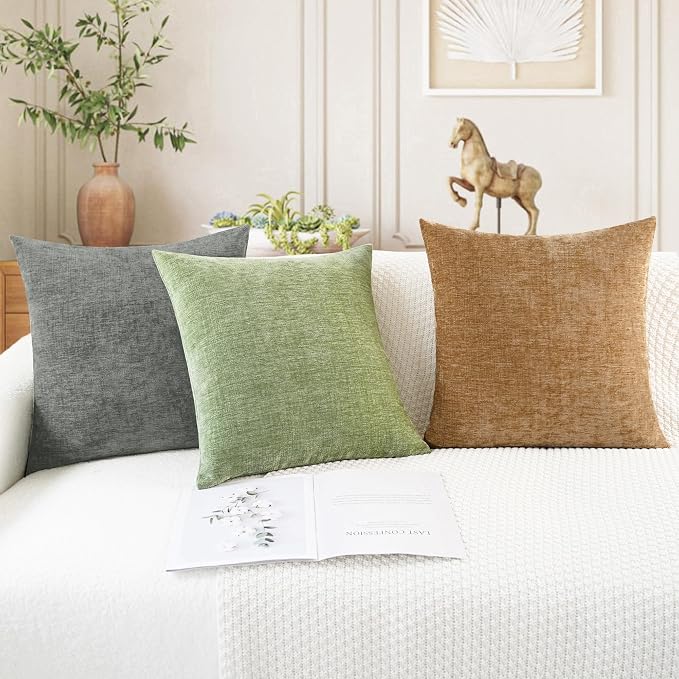 CaliTime Decorative Couch Throw Pillow Covers 24 X 24 Inches Medium Grey | Pack - Image 5