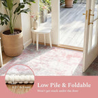 Rugflix 5x7 Area Rugs for Bedroom, Washable Pink Large Rug | Machine Washable; - Image 8