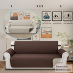 Reversible Oversized Sofa Covers, XL Sofa, Chocolate/Beige | Couch Cover - Image 2
