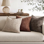 MIULEE Chenille Textured Euro Throw Pillow Covers Oatmeal 24x24 Set of 2 | - Image 4