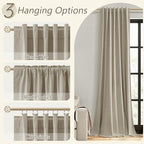 100% Blackout Linen Curtains for Bedroom 90 inches Long, Thermal Insulated Room - Image 6