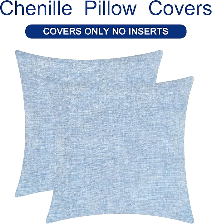 CaliTime Decorative Couch Throw Pillow Covers 22 X 22 Inches Baby Blue | Pack - Image 6