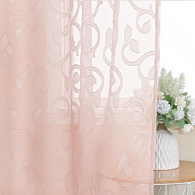 Furman Sheer Curtains 45 Inch Length 2 Panels Set - Image 6