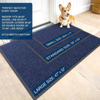 OLANLY Front Door Mat 35x23, Waterproof Heavy-Duty Indoor Outdoor Doormat | Blue - Image 2
