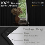 Black 120 Inch Pinch Pleated 100% Blackout Curtains - Image 2