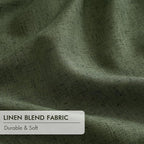 MIULEE Olive Green Pinch Pleated 100% Blackout Linen Curtains 40x90 Inches | - Image 6