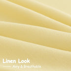 Yellow Linen Semi Sheer Curtains 108 Inches Long 2 Panels Set Back Tab Loop - Image 5