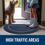 OLANLY Half Circle Front Door Mat Outside 71x47 All-Season Rubber Doormat | Blue - Image 7