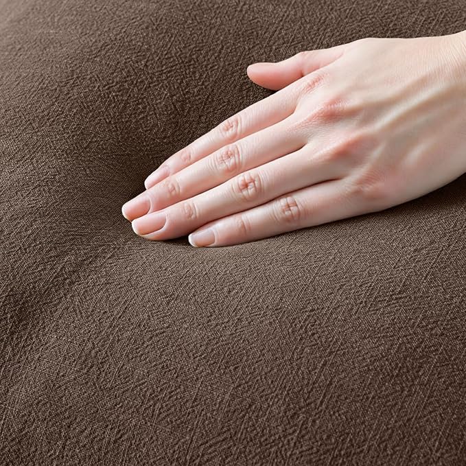 MIULEE Boho Linen Fringe Decorative Fall Pillow Covers Reddish Brown 16x16 | - Image 2