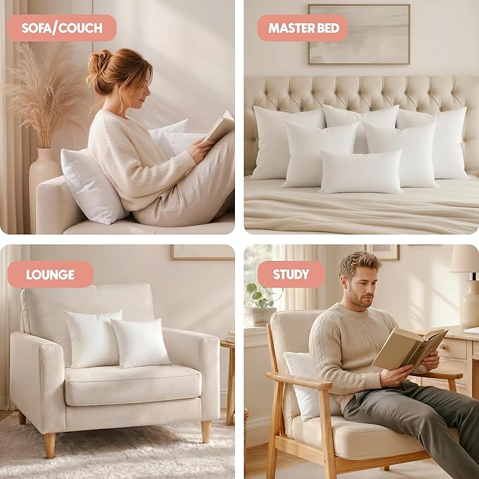 Utopia Bedding 20x20 Pillow Inserts, 2 Pack | Indoor cushion inserts - Image 5