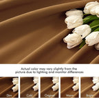 MIULEE Golden Brown Back Tab Blackout Curtains 52x90 Inch Long 2 Panels Set | - Image 8