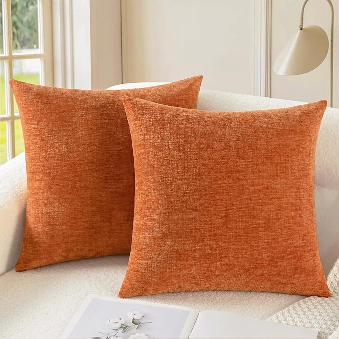 CaliTime Fall Decorative Throw Pillow Covers 26 X 26 Inches Burnt Orange | Pack by CaliTime