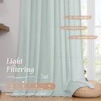 Light Filtering Linen Curtains 63 Inch Length - Image 9