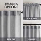 MIULEE Grey Linen Curtains 52x90 Inch Long - Image 3