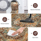 Yamaziot Washable Runner Rug, 2x7 Non-Slip Boho Vintage Hallway Kitchen Rug | - Image 4