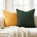 Topfinel Boho Farmhouse Green Rust Striped Pillow Covers 24x24 Set of 4 Mordern - Image 2