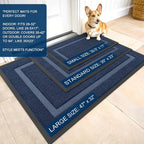 OLANLY Front Door Mat Outside 59x20, All-Season Heavy-Duty Rubber Doormat | Blue - Image 2