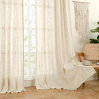 Beige Linen Curtains 63 inches Long - Image 9