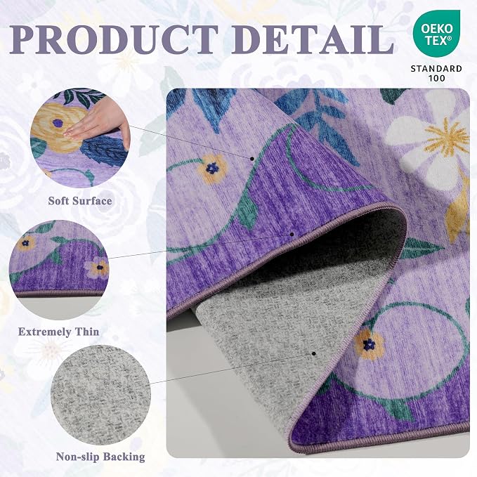 DUKINO 2x8 Runner Rug, Washable Runner Rug - Image 4