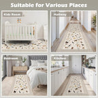 Beige Floral Hallway Runner Rug 2x6 - Image 4